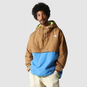 The North Face 78 Low-Fi Hi-Tek Windjammer Jacket Utility Brown - Super Sonic Blue | XUNRKS-268