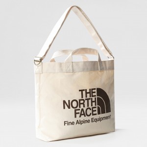 The North Face Adjustable Cotton Tote Bag Weimaraner Brown Large Logo Print | KERITZ-023