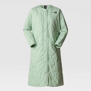 The North Face Ampato Quilted Long Jacket Misty Sage | FBYTCN-259