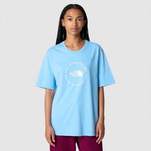 The North Face Circle Logo Relaxed T-Shirt Pinnacle Blue | XOEHKQ-908