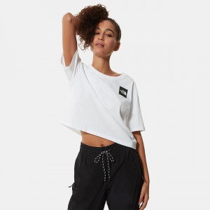 The North Face Cropped Fine T-Shirt Tnf White | LTZSMB-097