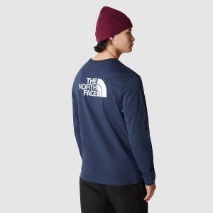 The North Face Easy Long-Sleeve T-Shirt Summit Navy | FHZXYP-435