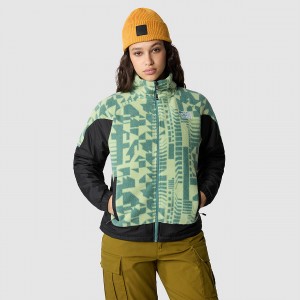 The North Face Fleeski Y2K Jacket Misty Sage Irregular Geometry Print | EZHDKX-670