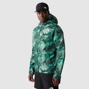 The North Face Higher Run Jacket Lichen Teal Camo Embroidery Print | GCVJNP-046