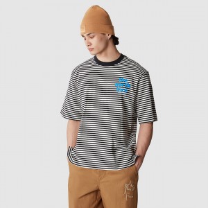 The North Face TNF Easy T-Shirt Tnf Black - Gardenia White Stripe | PKTXEQ-049