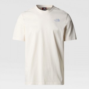 The North Face Vertical Line T-Shirt Gardenia White - Dusty Periwinkle | DTSMUQ-160