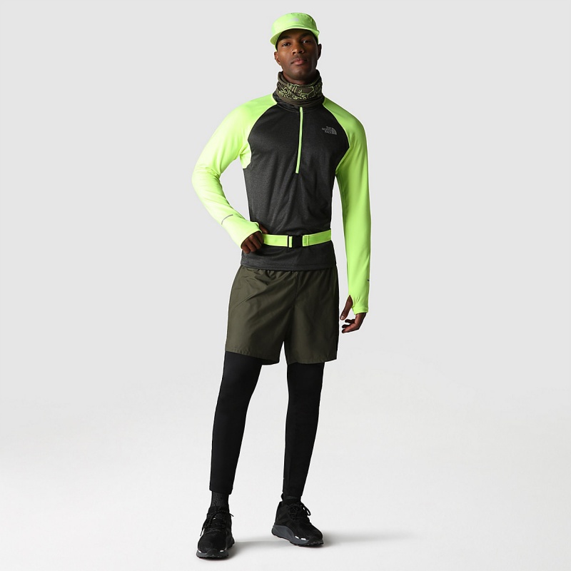 The North Face 1/4 Zip Run Fleece Led Yellow - Asphalt Grey | YDFBGN-523