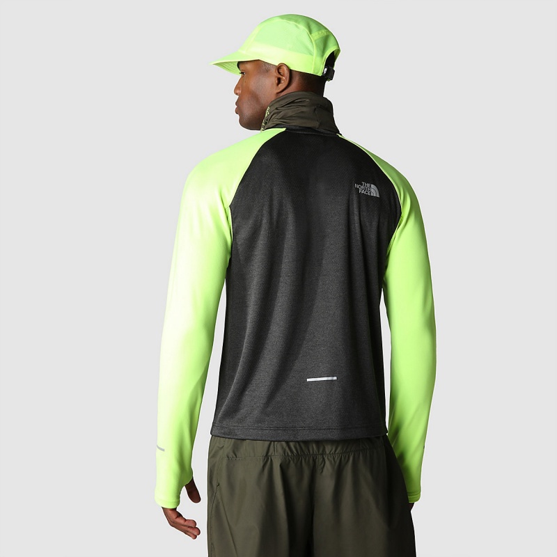 The North Face 1/4 Zip Run Fleece Led Yellow - Asphalt Grey | YDFBGN-523