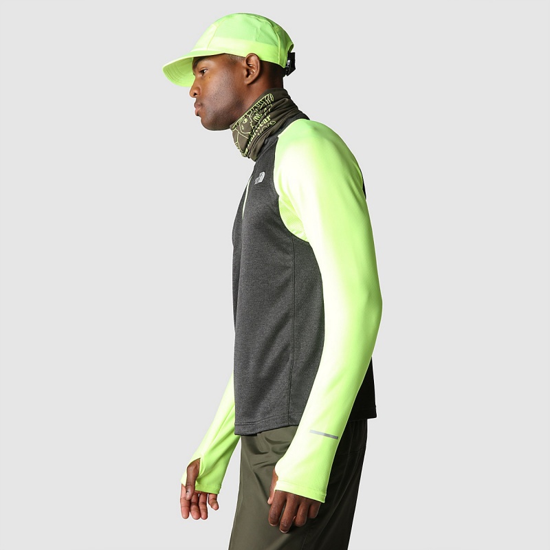 The North Face 1/4 Zip Run Fleece Led Yellow - Asphalt Grey | YDFBGN-523