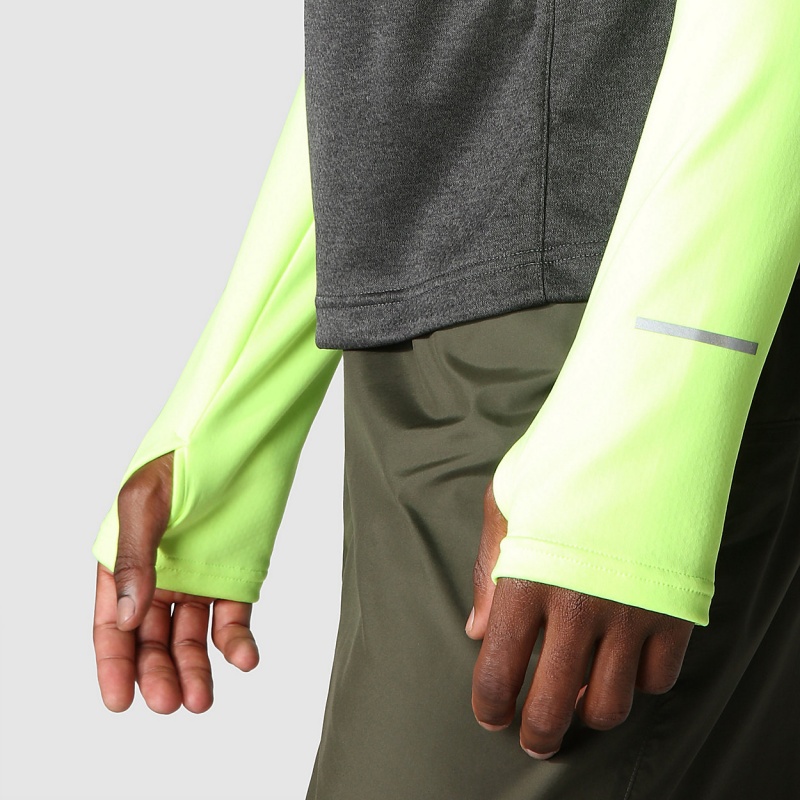 The North Face 1/4 Zip Run Fleece Led Yellow - Asphalt Grey | YDFBGN-523