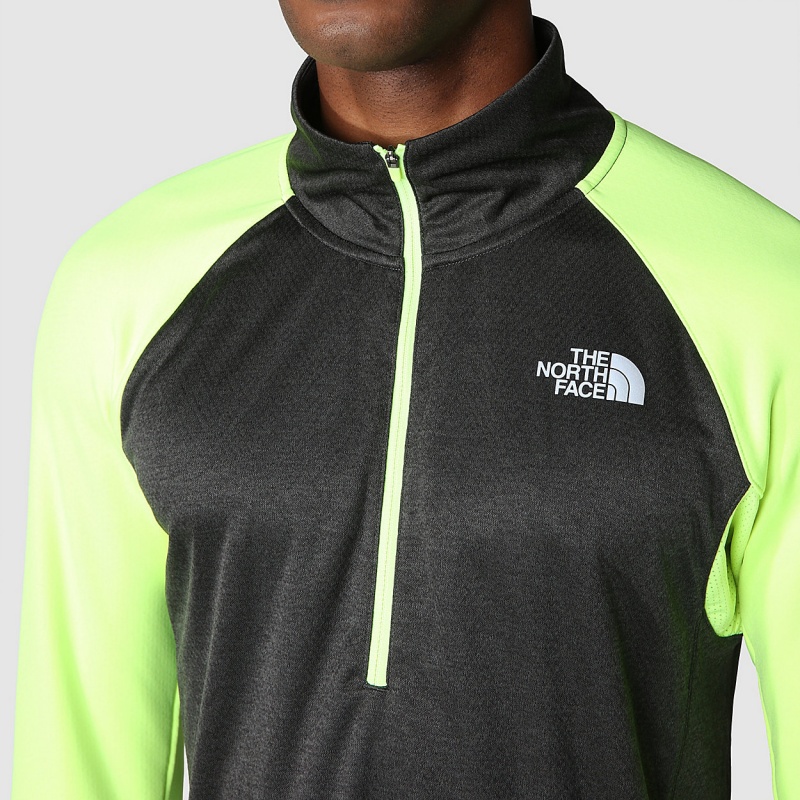 The North Face 1/4 Zip Run Fleece Led Yellow - Asphalt Grey | YDFBGN-523