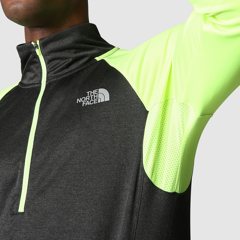 The North Face 1/4 Zip Run Fleece Led Yellow - Asphalt Grey | YDFBGN-523