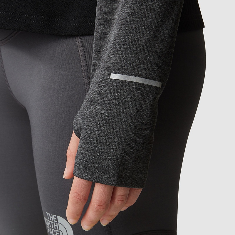 The North Face 1/4 Zip Run Fleece Tnf Black - Asphalt Grey | KJTOXE-397