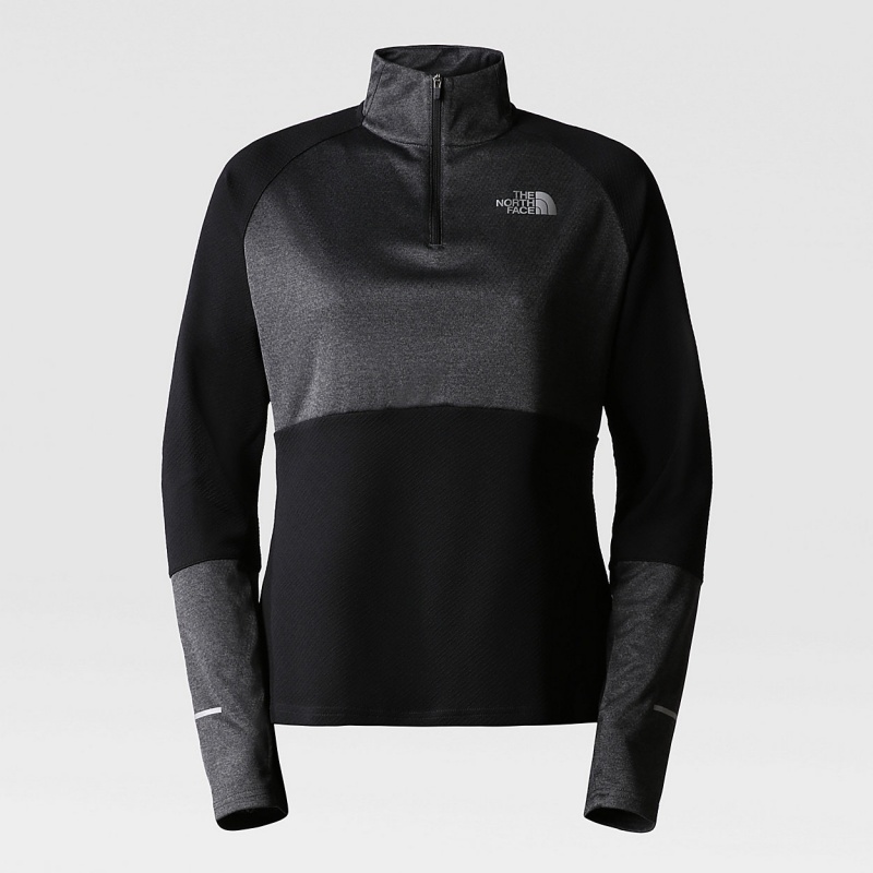 The North Face 1/4 Zip Run Fleece Tnf Black - Asphalt Grey | KJTOXE-397