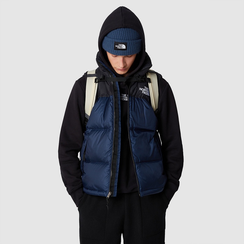 The North Face 1996 Retro Nuptse Gilet Summit Navy - Tnf Black | LAKBOW-839