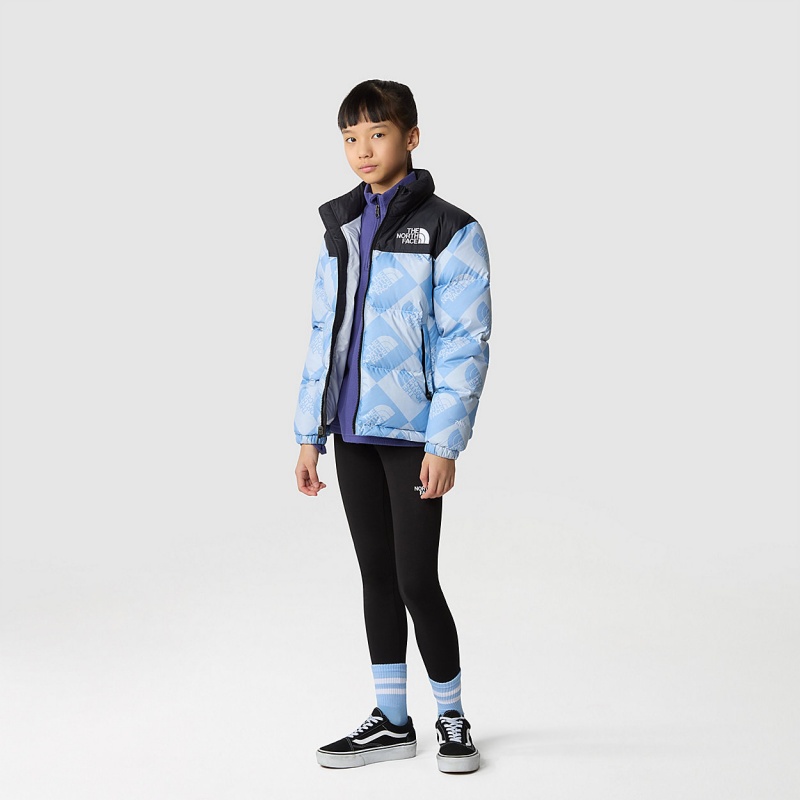 The North Face 1996 Retro Nuptse Jacket Dusty Periwinkle Logo Geometry Print | BDKAIM-581