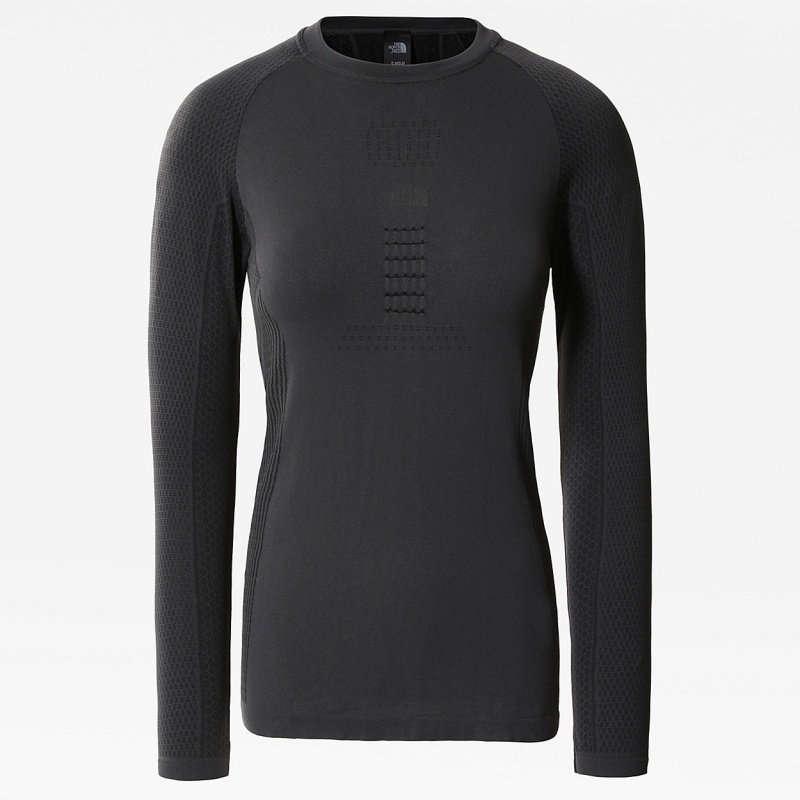 The North Face Active Long-Sleeve T-Shirt Asphalt Grey - Tnf Black | BMJVUZ-723