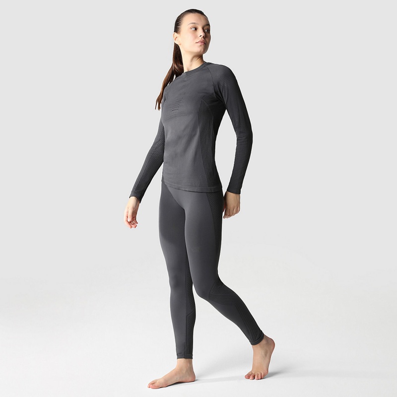 The North Face Active Long-Sleeve T-Shirt Asphalt Grey - Tnf Black | BMJVUZ-723