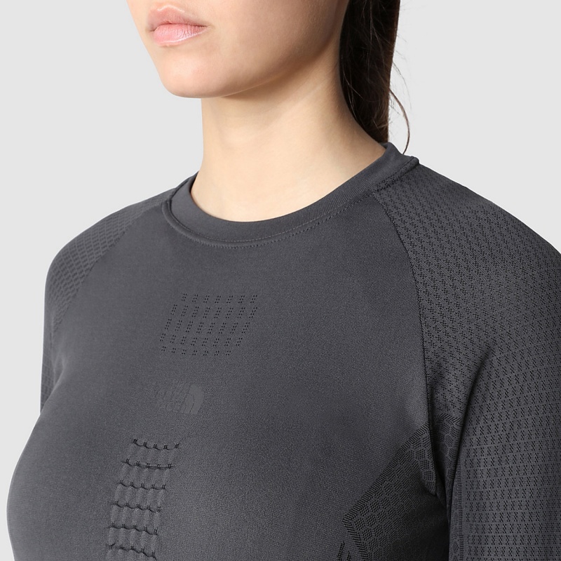 The North Face Active Long-Sleeve T-Shirt Asphalt Grey - Tnf Black | BMJVUZ-723