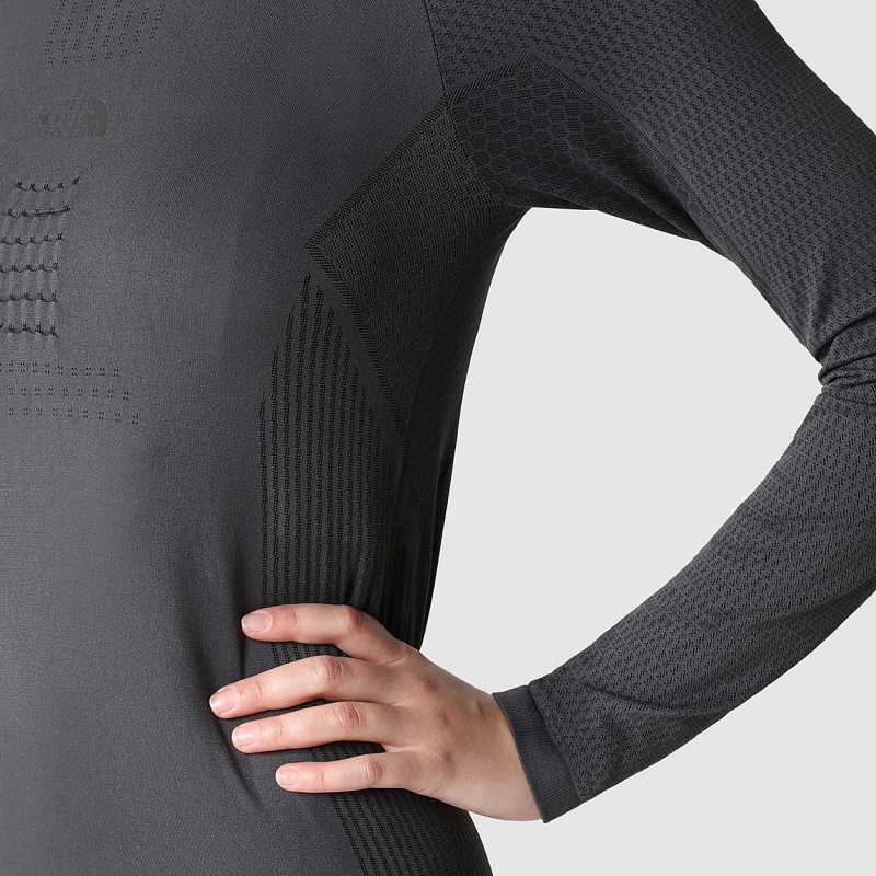 The North Face Active Long-Sleeve T-Shirt Asphalt Grey - Tnf Black | BMJVUZ-723