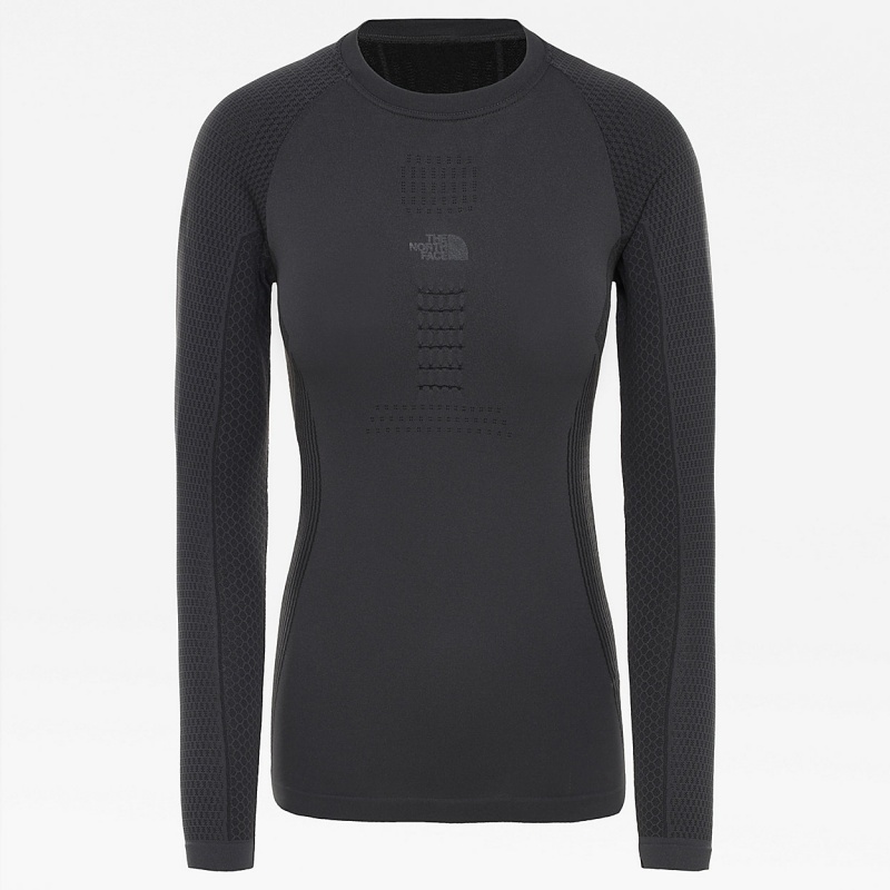 The North Face Active Long-Sleeve T-Shirt Asphalt Grey - Tnf Black | BMJVUZ-723