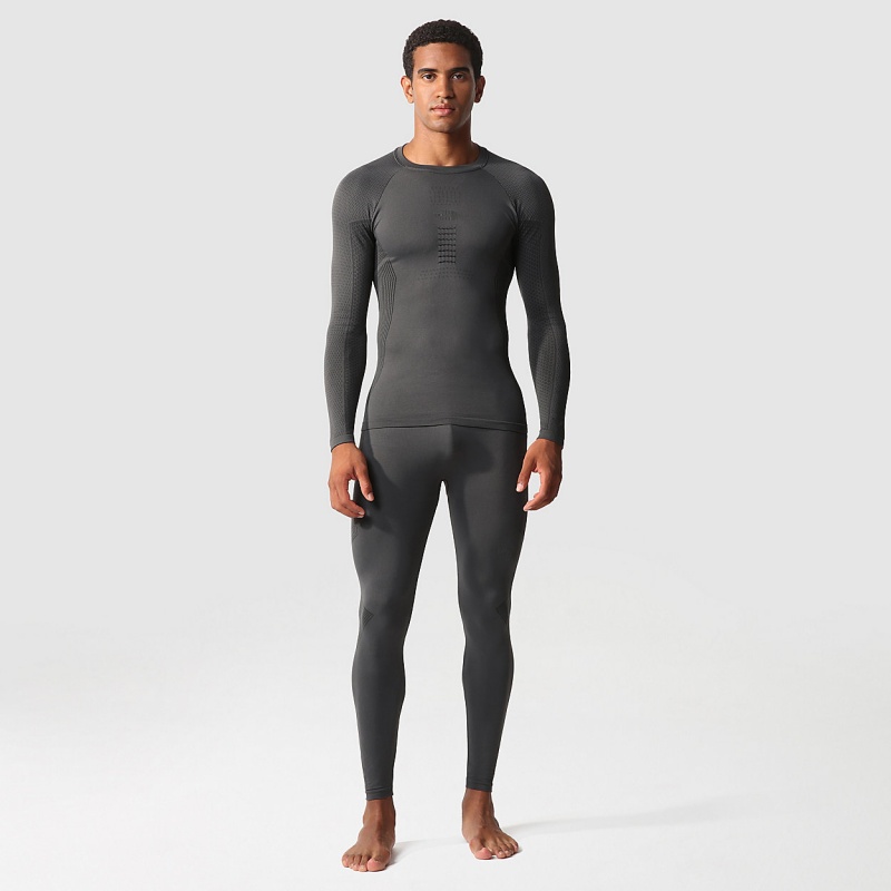 The North Face Active Long-Sleeve T-Shirt Asphalt Grey - Tnf Black | SZRJXW-938