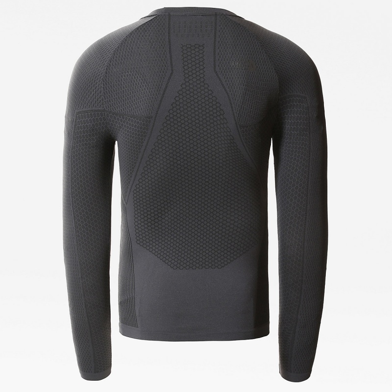 The North Face Active Long-Sleeve T-Shirt Asphalt Grey - Tnf Black | SZRJXW-938