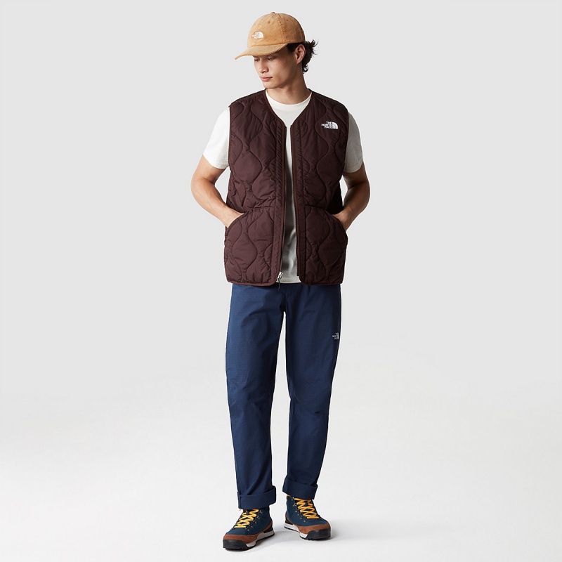 The North Face Ampato Quilted Gilet Coal Brown | UOHDYQ-741