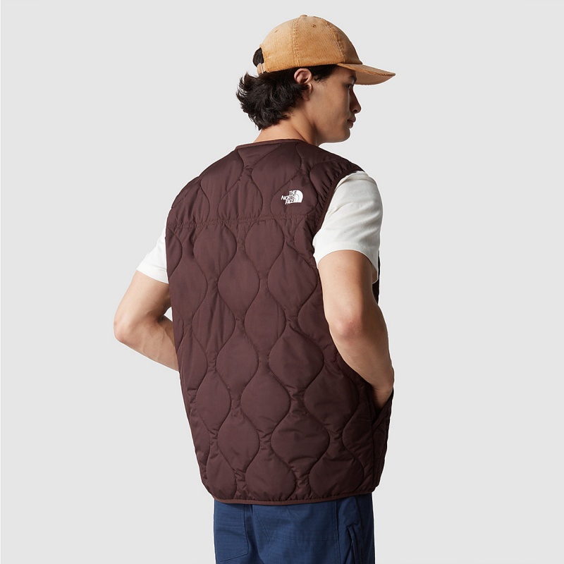 The North Face Ampato Quilted Gilet Coal Brown | UOHDYQ-741