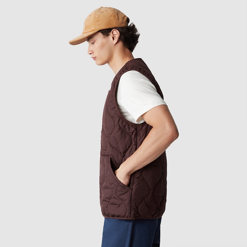 The North Face Ampato Quilted Gilet Coal Brown | UOHDYQ-741