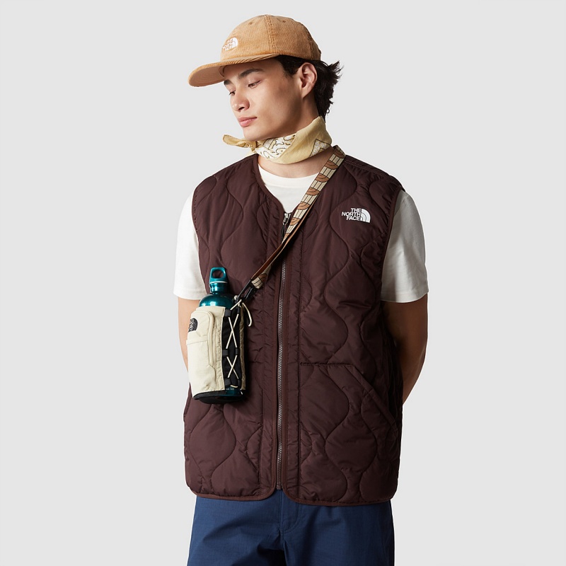 The North Face Ampato Quilted Gilet Coal Brown | UOHDYQ-741