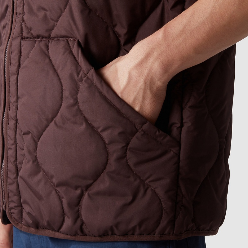 The North Face Ampato Quilted Gilet Coal Brown | UOHDYQ-741