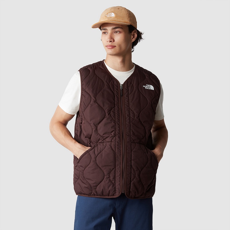 The North Face Ampato Quilted Gilet Coal Brown | UOHDYQ-741