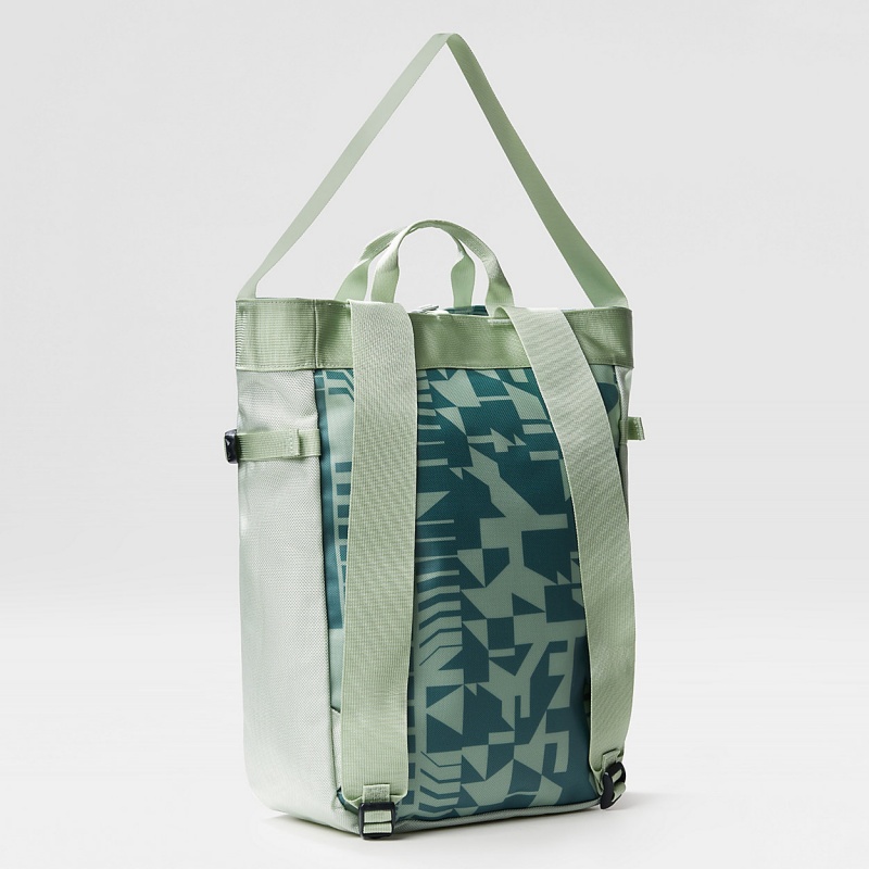 The North Face Base Camp Tote Bag Misty Sage Irregular Geometry Print - Dark Sage | FZLEMH-470