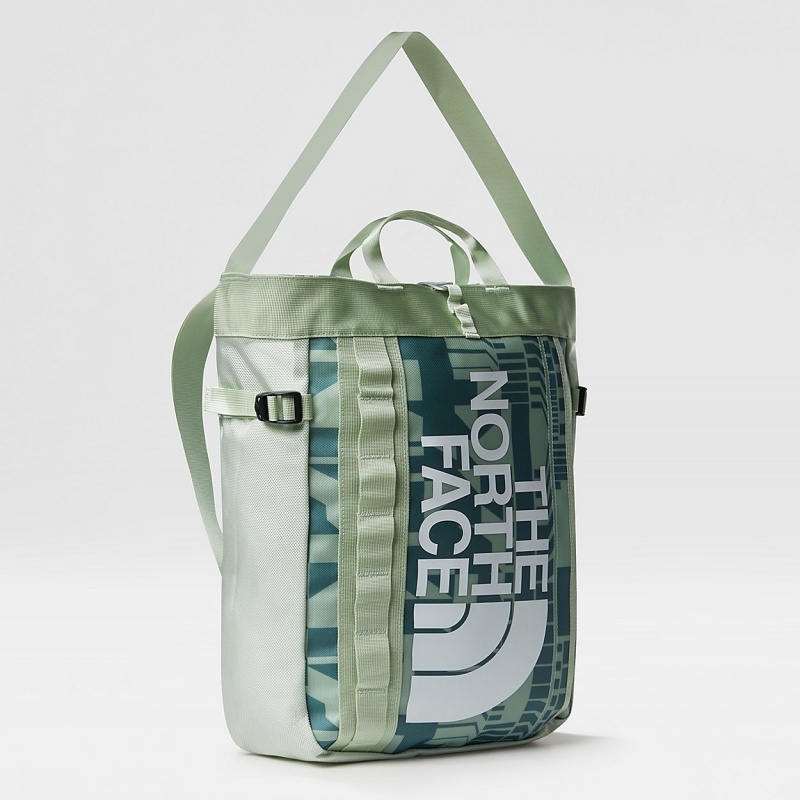 The North Face Base Camp Tote Bag Misty Sage Irregular Geometry Print - Dark Sage | FZLEMH-470