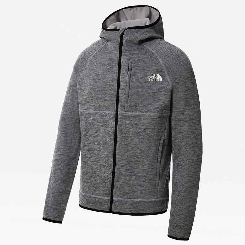 The North Face Canyonlands Hooded Fleece Jacket Tnf Medium Grey Heather | NFMHZR-763