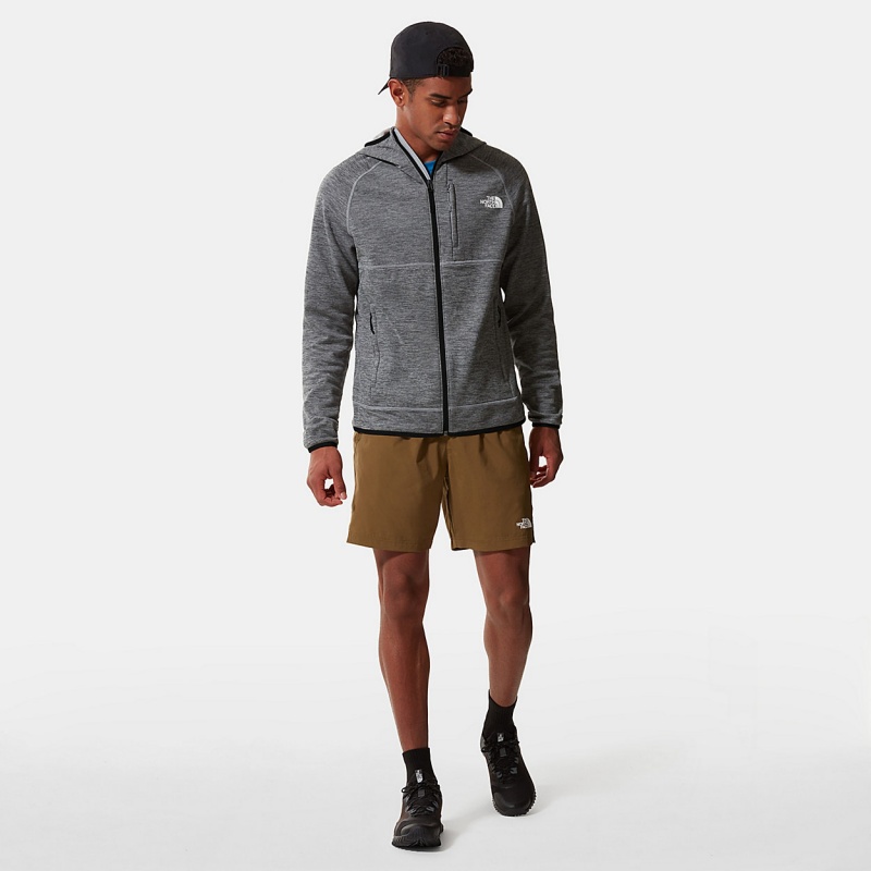 The North Face Canyonlands Hooded Fleece Jacket Tnf Medium Grey Heather | NFMHZR-763