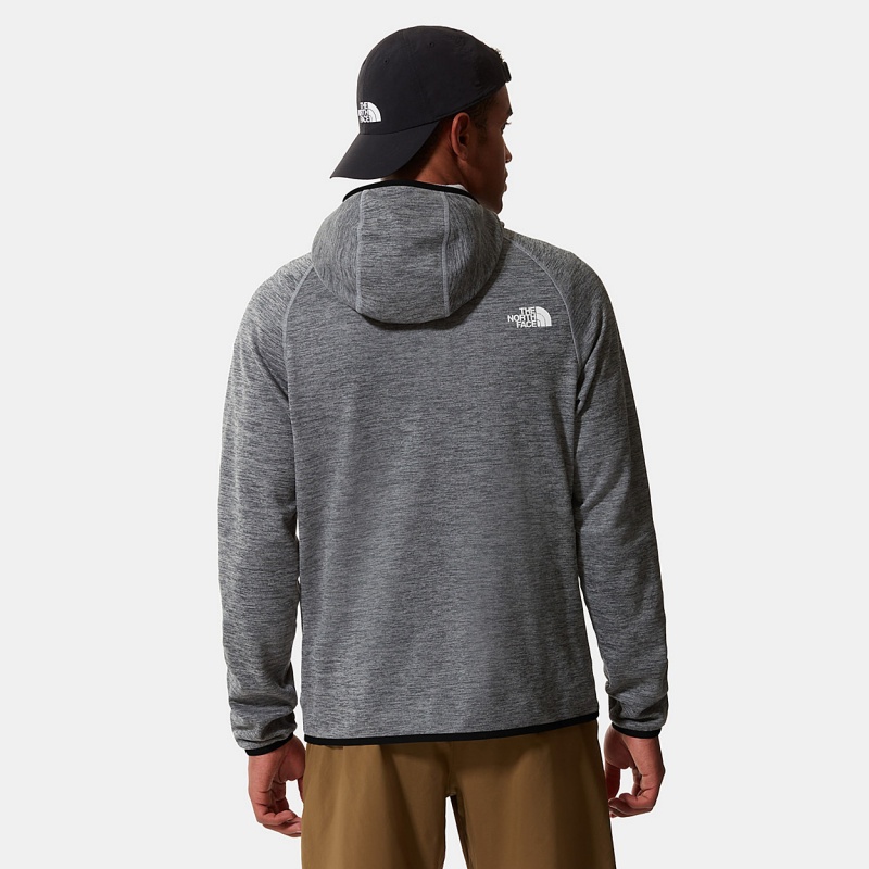 The North Face Canyonlands Hooded Fleece Jacket Tnf Medium Grey Heather | NFMHZR-763