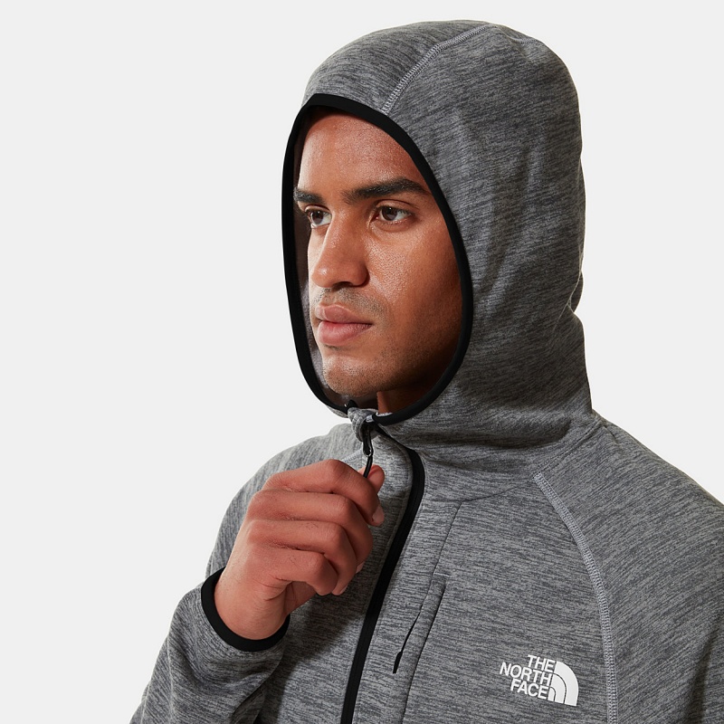 The North Face Canyonlands Hooded Fleece Jacket Tnf Medium Grey Heather | NFMHZR-763