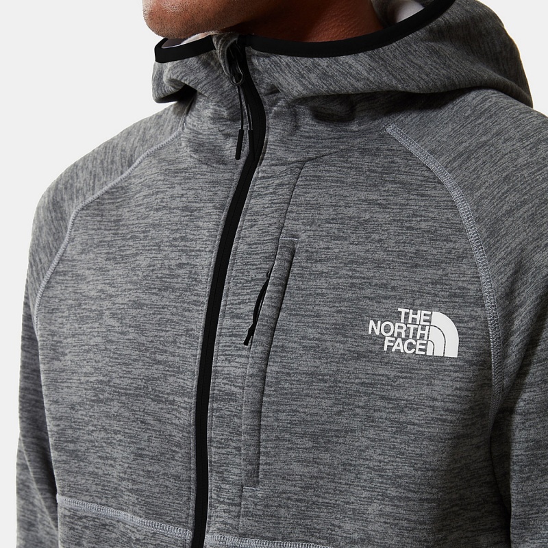 The North Face Canyonlands Hooded Fleece Jacket Tnf Medium Grey Heather | NFMHZR-763