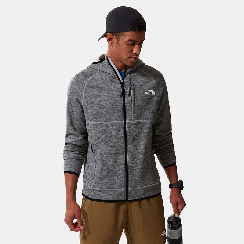 The North Face Canyonlands Hooded Fleece Jacket Tnf Medium Grey Heather | NFMHZR-763