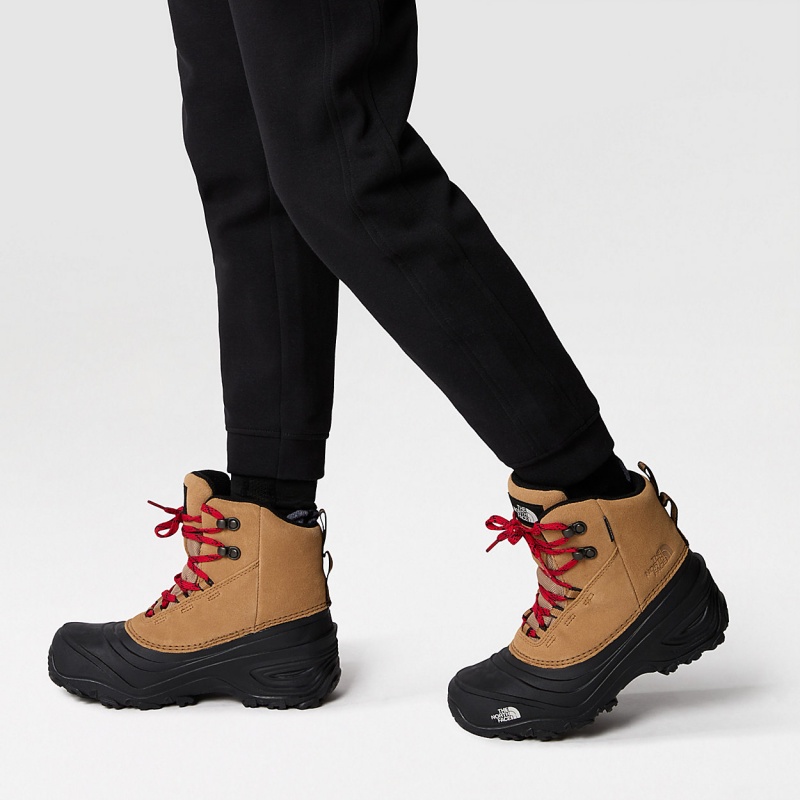 The North Face Chilkat V Lace Waterproof Hiking Boots Almond Butter/Tnf Black | BCOSUX-071