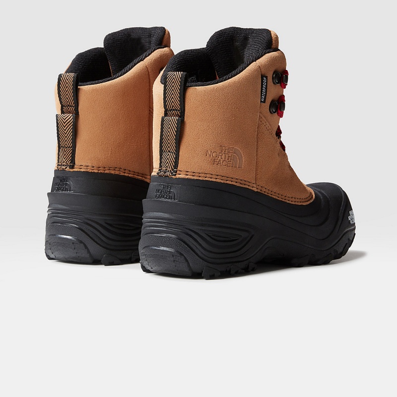 The North Face Chilkat V Lace Waterproof Hiking Boots Almond Butter/Tnf Black | BCOSUX-071