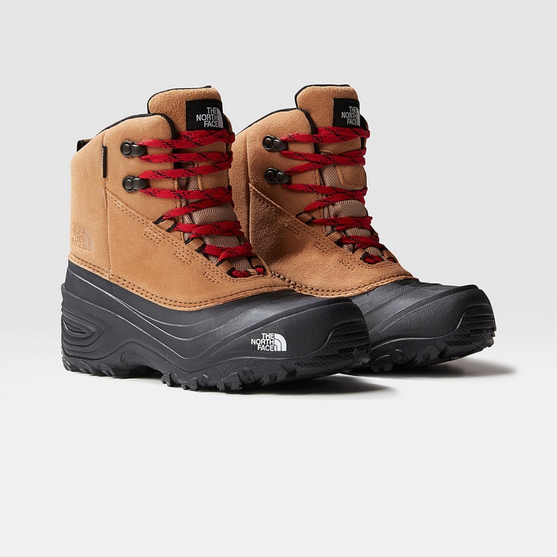 The North Face Chilkat V Lace Waterproof Hiking Boots Almond Butter/Tnf Black | BCOSUX-071