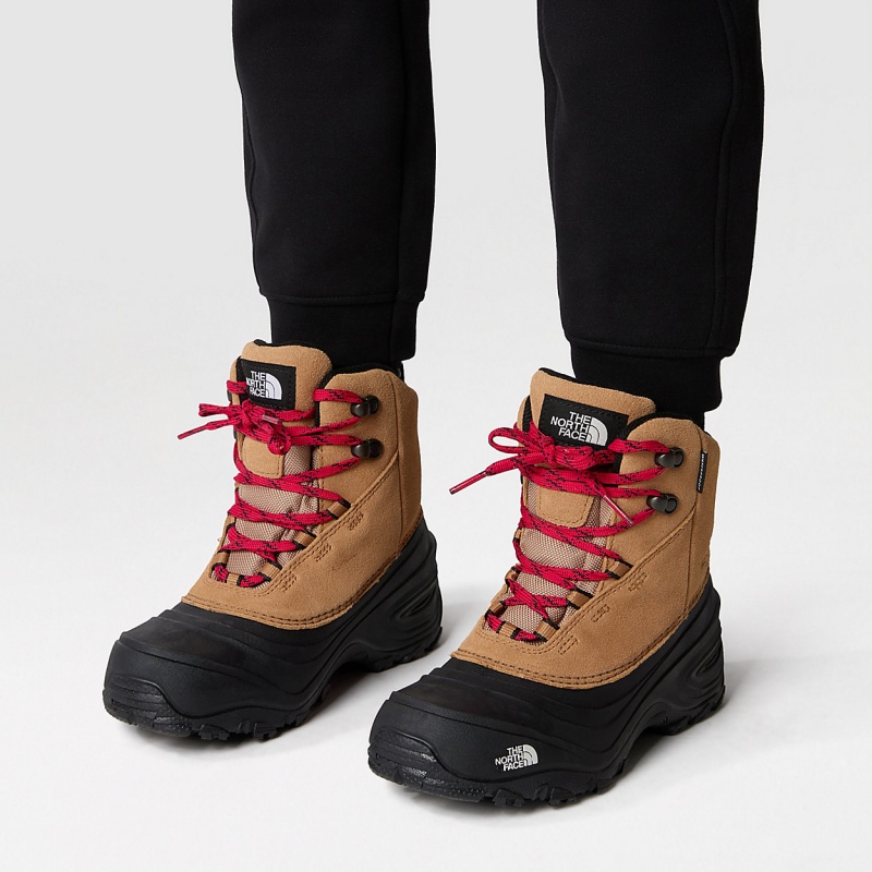 The North Face Chilkat V Lace Waterproof Hiking Boots Almond Butter/Tnf Black | BCOSUX-071