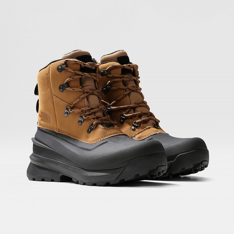 The North Face Chilkat V Lace Waterproof Hiking Boots Utility Brown/Tnf Black | ESWQVR-734