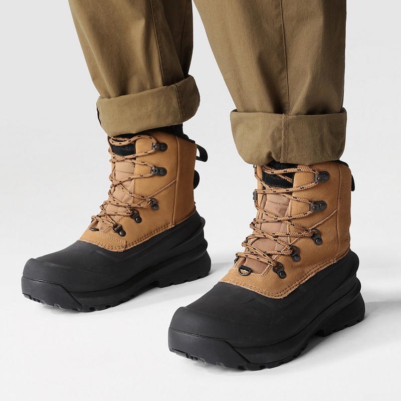 The North Face Chilkat V Lace Waterproof Hiking Boots Utility Brown/Tnf Black | ESWQVR-734