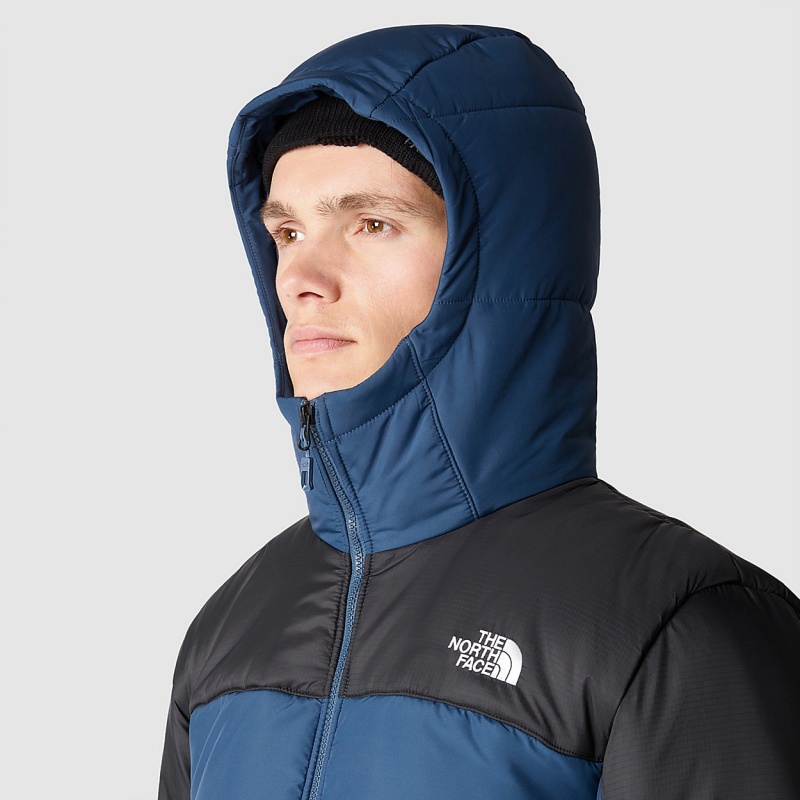 The North Face Circular Synthetic Hooded Jacket Tnf Black - Shady Blue | TPAOEY-139