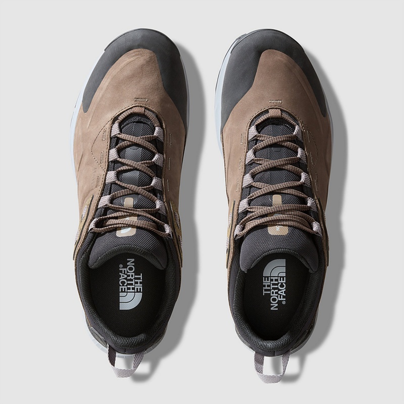 The North Face Cragstone Leather Waterproof Hiking Shoes Bipartisan Brown/Meld Grey | XCRHQO-238