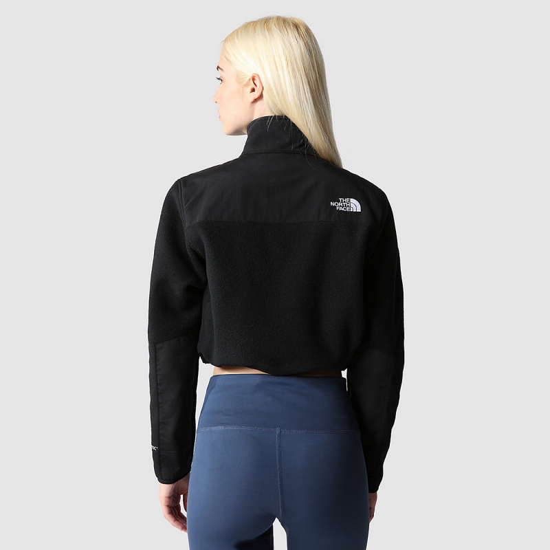 The North Face Cropped Denali Fleece Jacket Tnf Black | GJEQBL-631